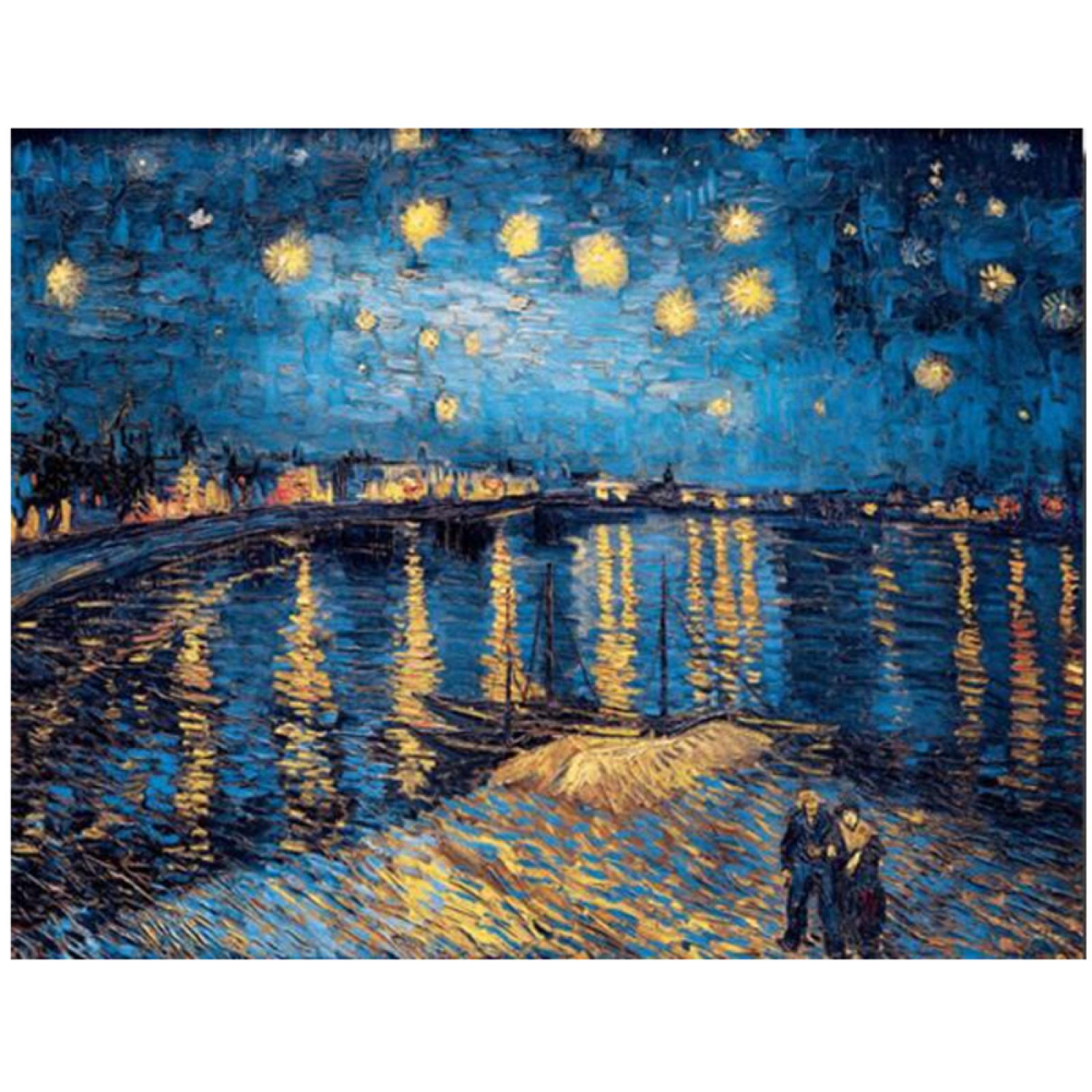Amazon.co.jp: 星空の夜のキャンバスの絵画のレプリカの印象派の